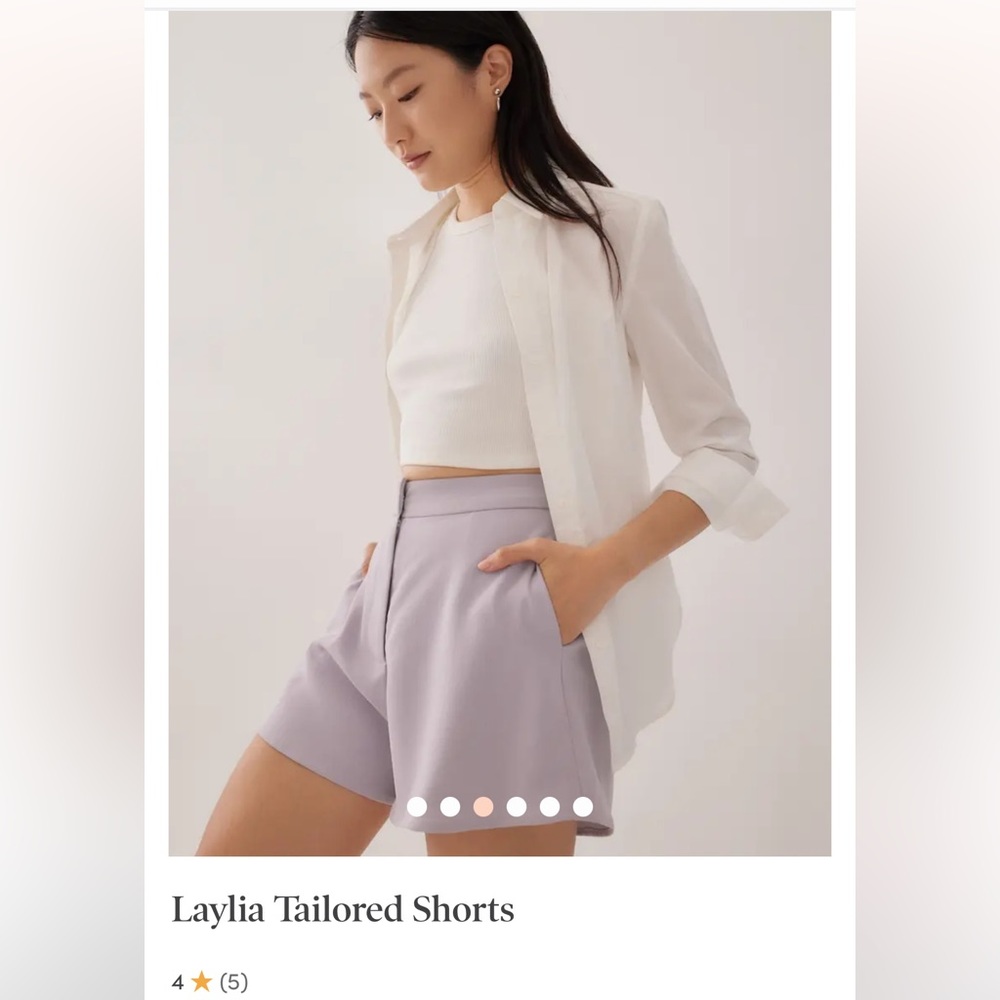 Love, Bonito Lilac Laylia Tailored Shorts